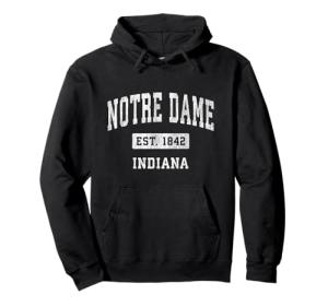 Notre Dame Indiana IN Vintage Style Sports Design Pullover Hoodie