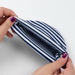 College Baby NCAA Officially Licensed Striped Knit Cap - Notre Dame Fighting Irish Leprechaun Logo, Navy/White, Newborn 0-3 Months