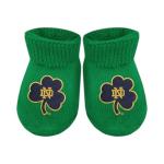 Creative Knitwear College Baby NCAA Officially Licensed Baby Bootie Sock - Notre Dame Fighting Irish Shamrock Navy/Gold Logo - Kelly - Newborn - 6 Months