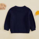 Baby Boy Girl Football Outfit Toddler Notre Dame Sweater Rugby Cable Knit Sweatshirt Knitwear Fall Pullover Top (Blue, 2-3 Years)