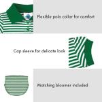 Creative Knitwear Notre Dame University Fighting Irish Striped Game Day Dress With Bloomer, Nd Green, 12 Months