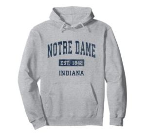 Notre Dame Indiana IN Vintage Navy Style Sports Design Pullover Hoodie