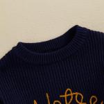 Muspeczenith Toddler Baby Boy Girl Football Outfit Notre Dame Sweatshirt Long Sleeve Knitted Pullover Fall Winter Clothes (Blue, 6-12 Months)
