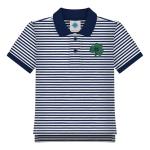 Creative Knitwear College Baby Notre Dame Fighting Irish Toddler Unisex Navy/Kelly/Navy Striped Polo Shirt Short Sleeve - Embroidered Logo, Size 3T