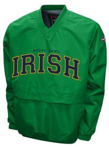 2Bhip NCAA Notre Dame Irish Adult Green Lightweight V-Neck Windbreaker Wind Shirt Pullover Jacket For Men