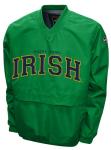2Bhip NCAA Notre Dame Irish Adult Green Lightweight V-Neck Windbreaker Wind Shirt Pullover Jacket For Men