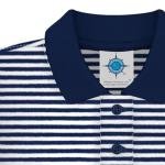 Creative Knitwear College Baby Notre Dame Fighting Irish Toddler Unisex Navy/Kelly/Navy Striped Polo Shirt Short Sleeve - Embroidered Logo, Size 3T