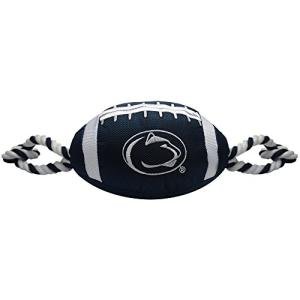 Pets First NCAA Penn State Nittany Lions Football Dog Toy, Tough Quality Nylon Materials, Strong Pull Ropes, Inner Squeaker, Collegiate Team Color