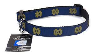 All Star Dogs Notre Dame Ribbon Dog Collar - Small