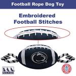 Pets First NCAA Penn State Nittany Lions Football Dog Toy, Tough Quality Nylon Materials, Strong Pull Ropes, Inner Squeaker, Collegiate Team Color