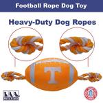 Pets First NCAA Tennessee Volunteers Football Dog Toy, Tough Quality Nylon Materials, Strong Pull Ropes, Inner Squeaker, Collegiate Team Color