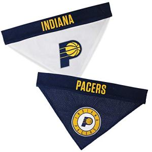 NBA Dog Bandana - Indiana Pacers Reversible Pet Bandana. 2 Sided Home & Away Sports Bandana with a PREMIUM Embroidery TEAM Logo, Small/Medium