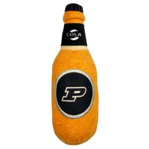 NCAA Purdue Boilermakers Beer Bottle Plush Dog & CAT Squeak Toy- Cutest Stadium SODA Bottle Snack Plush Toy for Dogs & Cats with Inner Squeaker & Beautiful Football/Basketball Team Name/Logo