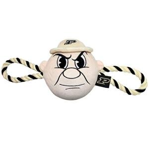 Pets First NCAA Purdue Boilermakers Nylon Mascot Dog Toy with Tough Dog Ropes & Inner Squeaker in Bright Team Colors