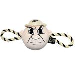 Pets First NCAA Purdue Boilermakers Nylon Mascot Dog Toy with Tough Dog Ropes & Inner Squeaker in Bright Team Colors