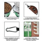 Pets First NCAA Purdue Boilermakers Collapsible Dog Travel Bowl, Food and Water Bowl for Dogs & Cats. Lightweight Leak-Proof Pet Bowl for Travel with Football Field & Pebble-Grain Design