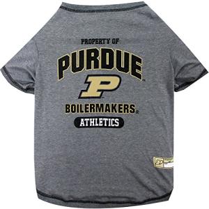 Pets First Collegiate PURDUE BOILERMAKERS Dog T-Shirt, X-Small. - Licensed Shirt for Pets Team Colored with Team Logos.- Premium Stretchable Materials for the Comfrot of your Dog & Cat.