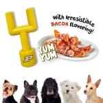NCAA Purdue Boilermakers Mega-Chew Hard Nylon Bacon-Flavored Dog Bone Football Goal-Post Chew Toy. Interactive, Tasty & Fun Dog Chew Toy. Indestructible, Strong, Tough & Durable Pet Chew Toys