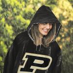Pets First NCAA Purdue Boilermakers Sporty Waterproof Rain Poncho for Adults, Elastic Sleeves Rain Coat for Rainy Weather for Men and Women