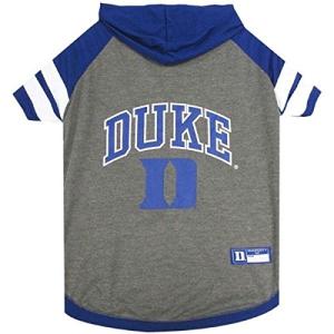 NCAA Duke Blue Devils Hoodie for Dogs & Cats, Large Collegiate Licensed Dog Hoody Tee Shirt. Sports Hoody T-Shirt for Pets. College Sporty Dog Hoodie Shirt.