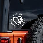 Adopt Rescue Foster Decal Vinyl Sticker Auto Car Truck Wall Laptop | White | 5.5" x 5.5"