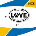 Oval Car Magnet Decal for Car - Can't Buy Love, But Can Rescue It - Rescue Dogs Magnetic Bumper Sticker