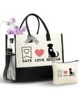 InnoBeta Vet Tech & Rescue Dog Gifts, Rescue Tote Bag with Top Zipper Closure and Shoulder Strap