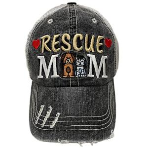 Rescue Dog Cat Mom Women's Mesh Baseball Hat (Grey)