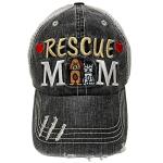 Rescue Dog Cat Mom Women's Mesh Baseball Hat (Grey)