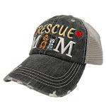 Rescue Dog Cat Mom Women's Mesh Baseball Hat (Grey)