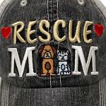 Rescue Dog Cat Mom Women's Mesh Baseball Hat (Grey)