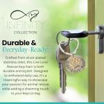 Infinity Collection Pet Rescue Keychain, Engraved Live, Love, Rescue Charm with Paw Print, Two-Tone Silver & Gold Accessories, Gifts for Dog & Cat Lovers