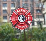 Pet Alert Stickers Static Cling Window Decals Emergency Pets Rescue Sign (6 Pack) with Bonus: Pet Home Alone Wallet Card & Key Tag - NO Adhesive, Removable, UV Resistant