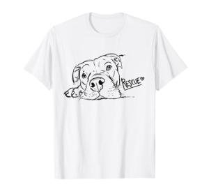 Rescue Dog Sketch, Pit Bull Drawing, Adopt Don't Shop T-Shirt