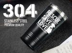 Onebttl Rescue Dog & Vet Tech Gifts - 20oz Stainless Steel Insulated Tumbler with Lid & Straw, Black - Rescue Save Love