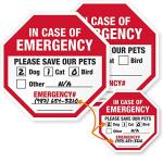 SmartSign “in Case of Emergency Please Save Our Pets Pet Rescue Decal Set | Two 4"x4" & One 2.75"x2.75" Engineer Grade Reflective Adhesive Labels, Made in USA