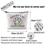MNIGIU Rescued Is My Favorite Breed Makeup Zipper Bag - Dog Lover and Animal Rescue Gift for Dog Mom