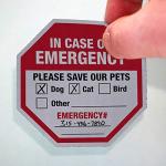 SmartSign “in Case of Emergency Please Save Our Pets Pet Rescue Decal Set | Two 4"x4" & One 2.75"x2.75" Engineer Grade Reflective Adhesive Labels, Made in USA