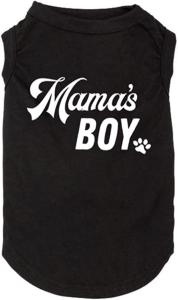 Dog Shirts Letter Printed Vest for Small Large Dogs Slogan Costume Dog Pajamas Puppy Gift Pet Clothes Mama's Boy (XX-Large, M-Black)