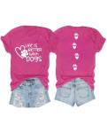 Dog Shirts for Women Life is Better with Dogs T Shirt Dog Mom Gifts Funny Casual Pet Lover Animal Gift Tee Tops Rosered