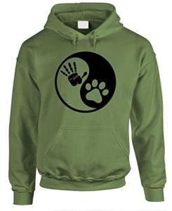 The Goozler DOG YIN YANG - pet rescue dog puppy animal - Mens Hoodie, XL, Military