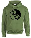 The Goozler DOG YIN YANG - pet rescue dog puppy animal - Mens Hoodie, XL, Military