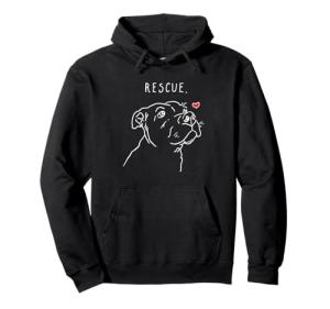 Rescue Dog, Pitbull Drawing, Rescue Mom, Adopt Don't Shop Pullover Hoodie