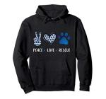 Peace Love dog cat rescue pets gifts for men women vet tech Pullover Hoodie