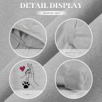 KEEVICI Dog Paw Print Heart Sweatshirt for Women Pet Sweatshirts for Dog Lovers Cute Graphic Cotton Hoodies Pullover Tops(Gray,L)