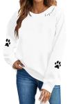 LOTUCY Women Dog Mom Sweatshirt :Dogs Paw Sweatshirt Women Animal Graphic Crewneck Tops Casual Sweater