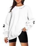 LOTUCY Women Dog Mom Sweatshirt :Dogs Paw Sweatshirt Women Animal Graphic Crewneck Tops Casual Sweater