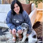COUPLEHOODIES Custom Dog Portrait Sweatshirt from Photo – Personalized Pet Embroidered Memorial Hoodie – Dog Mom Sweatshirt - Gift for Pet Loss, Christmas, Father’s Day (Varsity-Dog)