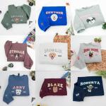 COUPLEHOODIES Custom Dog Portrait Sweatshirt from Photo – Personalized Pet Embroidered Memorial Hoodie – Dog Mom Sweatshirt - Gift for Pet Loss, Christmas, Father’s Day (Varsity-Dog)