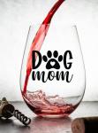 Dog Mom Wine Glass & Dog Dad Whiskey Glass Set - Dog Lover Gifts For Women & Men - Scratch Resistant, Dishwasher Safe Dog Mom Gifts - For Couples With Pets - Printed in the USA